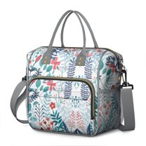 Pioneer Flower Floral Print Pattern Womens Lunch Box for Work,Insulated Large Lunch Bag for Tween and Teen,Loncheras Para Mujer,Leakproof Adult Lunch Bag for Work,Beach,Travel,Picnic,Camping