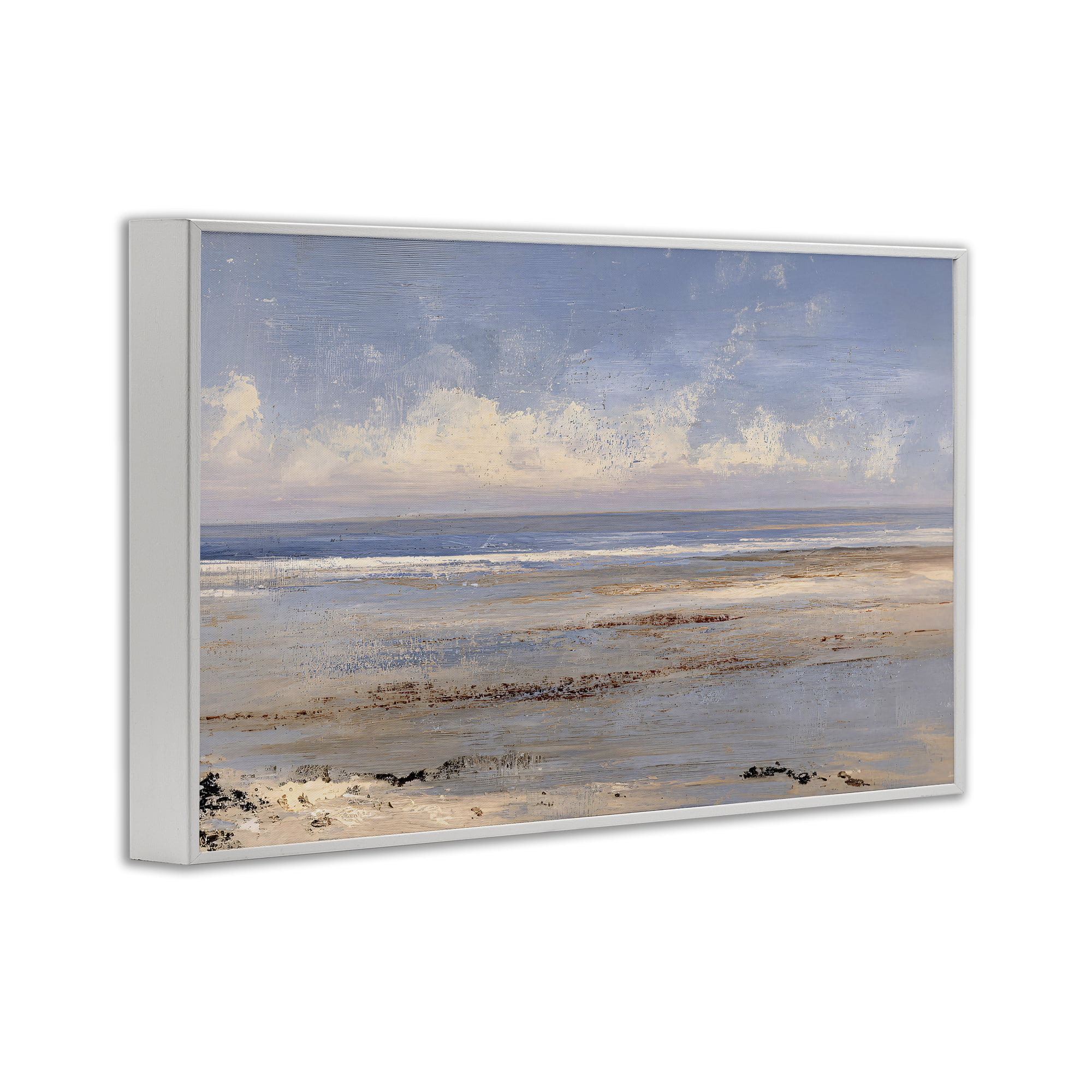 Stupell Industries Rustic Ocean Horizon Impression White Framed Giclee Art, design by Jacky Ngan