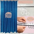 thumbnail image 2 of Shower Curtain Liner 3D Semi Transparent Heavy 8G Thick PEVA Waterproof Plastic Metal Grommets and Weighted Magnets 70 x 72 inches with Hooks Diamond Navy Blue, 2 of 8