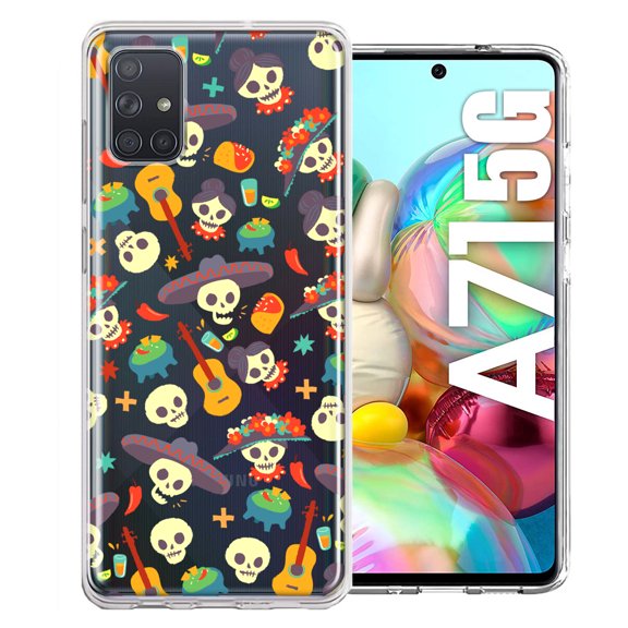 MUNDAZE For Samsung Galaxy A71 4G Day of the Dead Design Double Layer Phone Case Cover