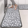thumbnail image 2 of Kitchen Rugs Sets Of 2,Gray Christmas Snowflake Pattern Anti Fatigue Kitchen Mat Rugs Non Slip Washable,Decorative Kitchen Floor Mats for Kitchen,Sink,Laundry,17"x47"+17"x47", 2 of 5