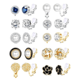 thumbnail image 2 of 10pare Aretes Falso Mujer Aretes Clip Sin Piercing Ajustable Xtellar Multicolor, 2 of 3