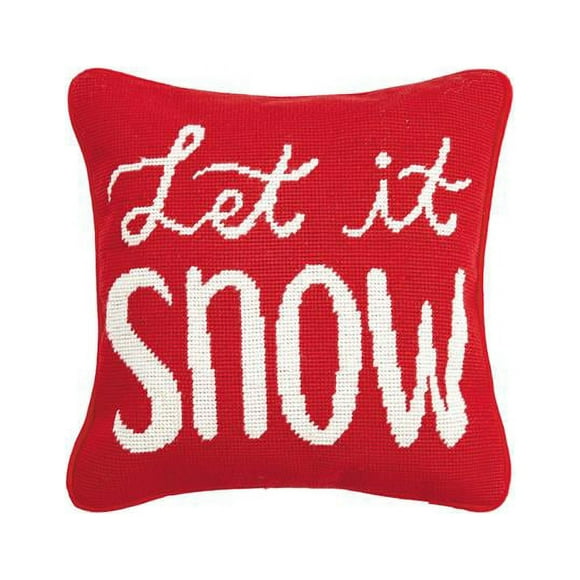 Peking Handicraft 31JES196C12SQ Oreiller Pointu Let It Snow 12 x 12 Po.