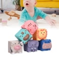 thumbnail image 4 of Baby Blocks, Soft Easy Squeeze Soft Stacking Building Blocks Flexible Glue Embossed Animal Pattern Safe  For Children For Home 1020,1021, 4 of 8