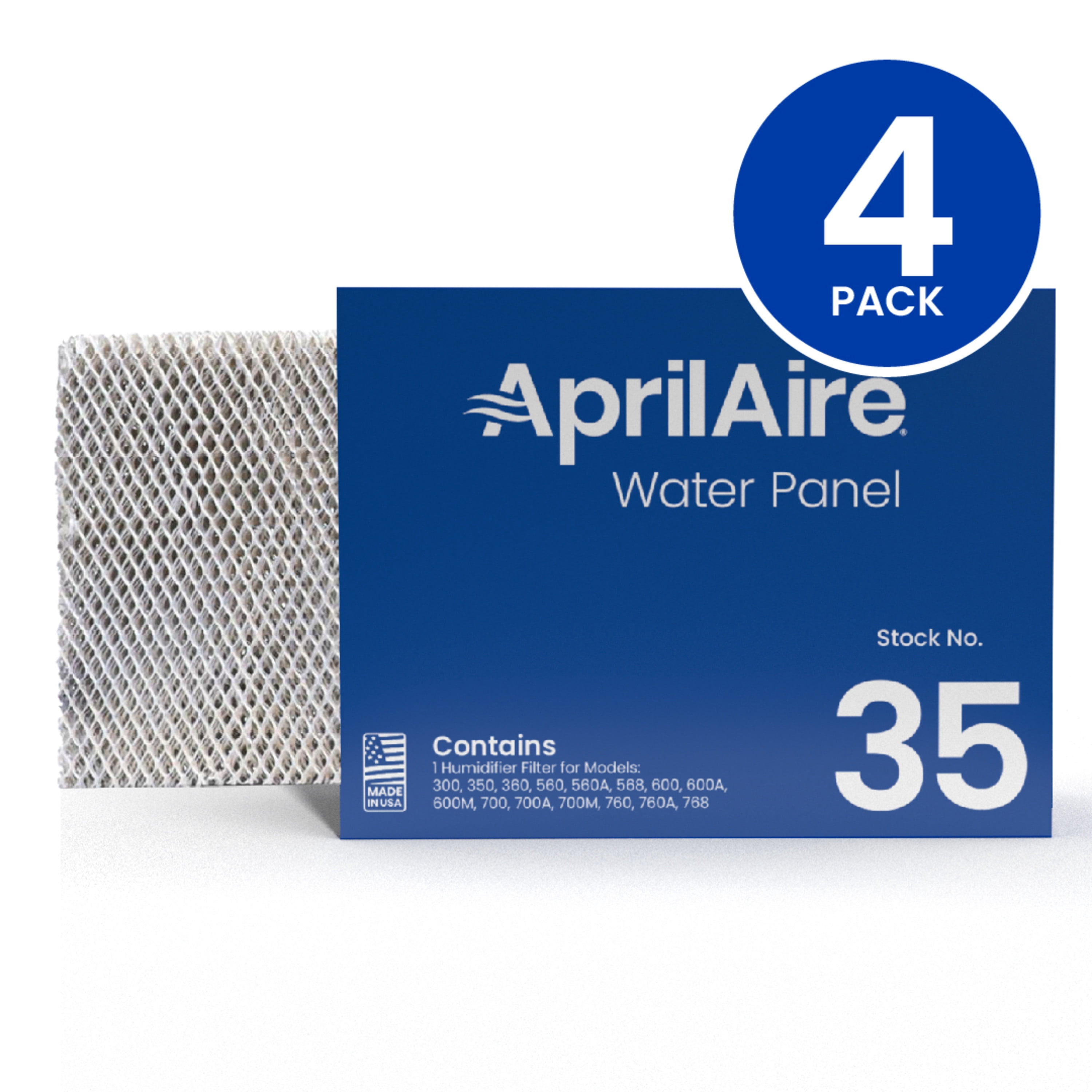 AprilAire 35 Replacement Water Panel for AprilAire Whole-House Humidifier Models 350, 360, 560, 560A, 568, 600, 600A, 600M, 700, 700A, 700M, 760, 760A, 768 (Pack of 4)
