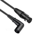 thumbnail image 1 of Durable 3 Pin XLR Right Angle Male To Female Soft Plug Microphone Cable Audio Connector Shielded Cord Microphone Cable Adapter, 1 of 10