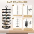 6 Tier Rotating Earring Holder Organizer Display Tree with Metal Tray ...