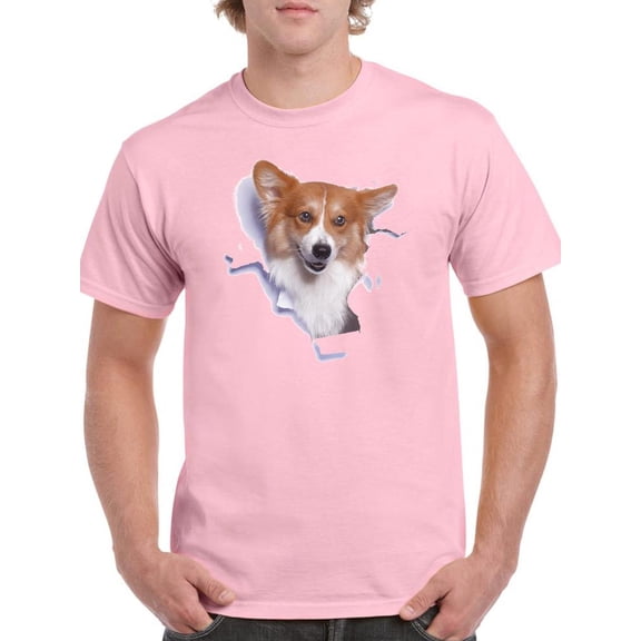 Corgi Peaking Out T-Shirt Men -Image by Shutterstock, Male Medium