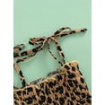 thumbnail image 5 of Kiapeise Baby Girls Sleeveless Strap Romper Heart Print Halter Jumpsuit Pants Leopard Overalls Toddler Ruffle Pleated Bodysuit, 5 of 8