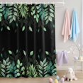 thumbnail image 2 of Shower Curtain Green Leaves Shower Curtains for Bathroom Decor, Waterproof Polyester Shower Curtain Set with Hooks, Small Stall Size 36" x 72" Leaf Plant Black, 2 of 9