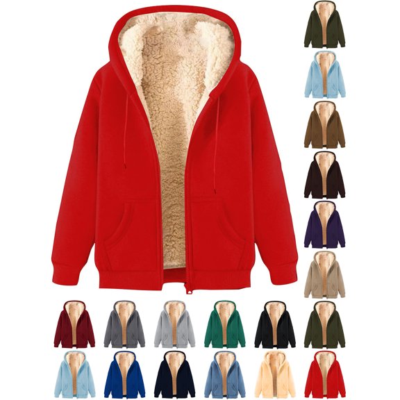 50% Off Clear!Sawvnm Winter Long Coats for Women Fall Fleece Lined fluffy Pullover Puffer Jacket ropa invierno mujer Winter Essentials for Women