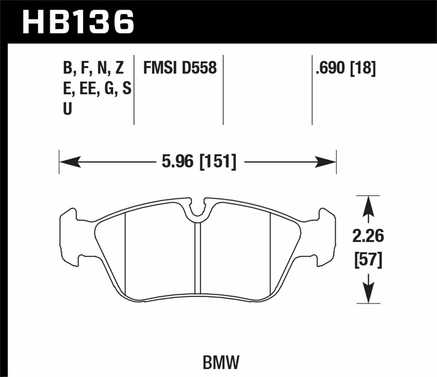 Hawk HP+ Street Brake Pads Fits select: 2001-2006 BMW 325, 1996-1997 BMW Z3