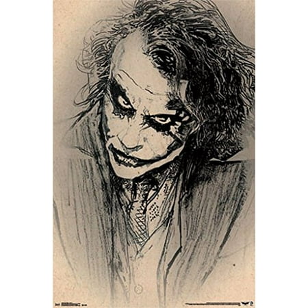 Batman Dark Knight Joker Poster Amazing Sketch - Heath Ledger New 22x34