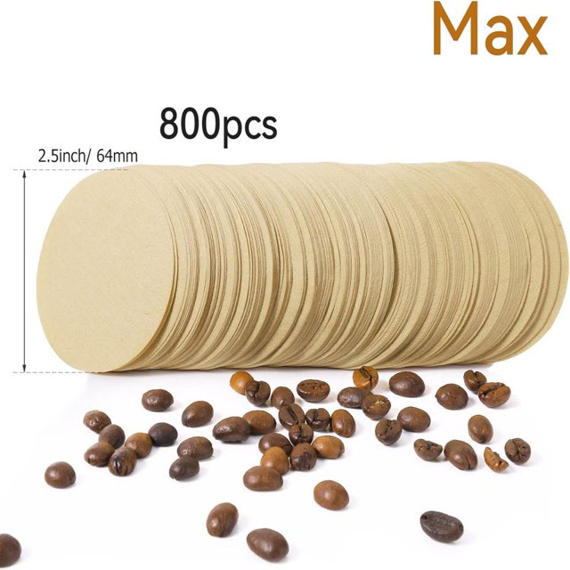 HLONK Replacement Paper Filter 1800 Count Unbleached Coffee Filter Paper Round Coffee Maker Filters Compatible with Aerobie Aeropress Coffee and Espresso Makers Disposable Coffee Tea Filt