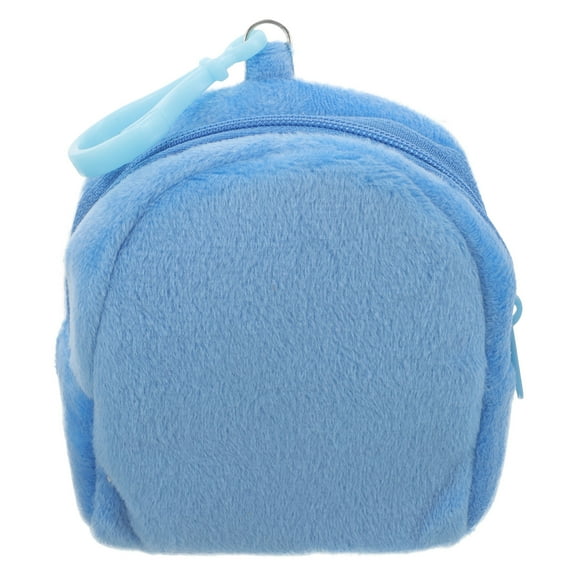 Worgeous 1Pack Portable Blue Plush Change Purse for Teen Girls and Children