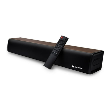 UPC: 0782314935321 | Knox Gear 60-Watt Compact Wireless 2.0ch Soundbar with Bluetooth 5.0 (Black/Oak)