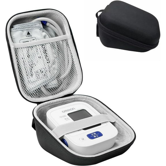 Carrying Case for Wireless Upper Arm Blood Pressure Monitor  Mesh Pocket for Batteries and Charger and Cuff