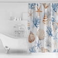 thumbnail image 4 of Small Stall Shower Curtain 36x72 Inch Narrow Half Size Coastal Ocean Bath Curtains Bathroom Decor Blue Yellow Coral Starfish Shell Gradient Waterproof Fabric Shower Curtain Set with Hooks 36 Inch, 4 of 6