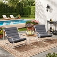 thumbnail image 3 of Vineego 3-Piece Patio Furniture Set with Acacia Wood Table,Modern Outdoor Lounge Chairs,All-Weather Steel Conversation Set for Backyard, Poolside, Balcony, Gray, 3 of 7