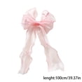 thumbnail image 2 of 39.37 Inch Sheer Organza Bow Hair Clips with Long Ribbon Tassels for Bridal and Parties,Colour as Pictured, 2 of 6