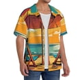 thumbnail image 4 of Haiem Vintage Beach Sunset Men's Casual Shirts Short Sleeve Button Down Shirts Fashion Textured Summer Beach Shirt-Large, 4 of 7