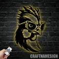 thumbnail image 5 of Craftnamesign Custom Rooster Glasses Metal Wall Art LED Light, Custom Rooster Name Sign Home Decor, 5 of 5
