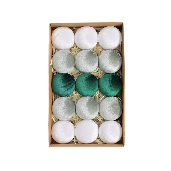 15-Piece Christmas Ornaments Set - 3" Soft Hanging Balls for Xmas Tree, Holiday & Winter Wedding Decor