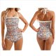 thumbnail image 3 of Traje de Baño de una Pieza con Control de Abdomen para Mujer, Estilo Retro, Estilo Halter. Estampado Naranja L, 3 of 7