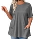 thumbnail image 3 of Camisetas para mujer,Blusa de manga corta con botones, talla grande, informal, cuello redondo, de poliéster para mujer, sopatenor, 3 of 9