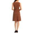 thumbnail image 4 of INSPIRE CHIC Women's Wear to Work Solid Color Sleeveless A-Line Flared Midi Dresses XS Brown, 4 of 7