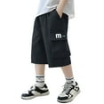thumbnail image 3 of Loose Short Boy 5-6 Years Boy Cargo Shorts Size 14-16 Boys Summer Shorts Baggy Jorts Boy Baggy Jorts Boys Quick Dry Gym Sports Black, 3 of 5