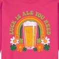 thumbnail image 2 of Instant Message - Luck Is Ale You Need - Men's Crew Neck Fleece Pullover, 2 of 5