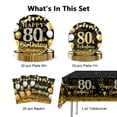 thumbnail image 4 of Morabloomy  Black Gold 80th Birthday Party Supplies Paper Plates Napkins Tablecloth Set, 4 of 4