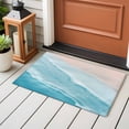 thumbnail image 5 of Teal Blue Washable Small Entryway Area Rugs 2'x3', Gradient Sea Waves Sandy Beach Coastal Scenery Low Pile Throw Rug Non-Slip Sturdy Edge Binding Carpet for Front Door Floor Room Entry, 5 of 9