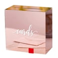 thumbnail image 4 of Caja grande de acrílico para tarjetas, ideal para regalar en fiestas de aniversario. rosa áurea, 4 of 9