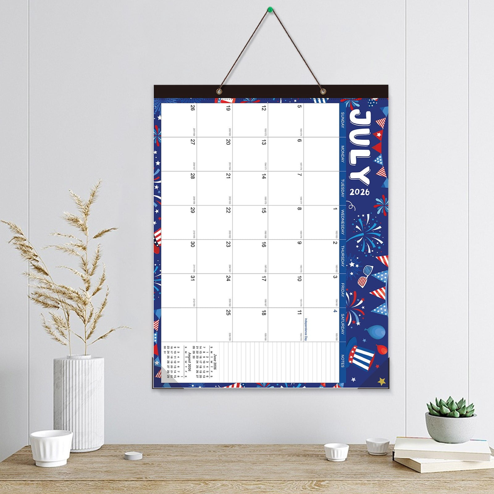 Desk Calendar English Version 2026.7-2027.12 Calendar , 17"x12" Academic 2026 Desk Calendar for Home, School, or Office Desk Top Organizing, Seasons Color Monthy Calendar 2026