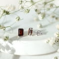 thumbnail image 5 of Rosec Jewels Emerald Cut Garnet Solitaire Stud Earrings in Bezel Setting - AAA Quality, 925 Sterling Silver, 5 of 8