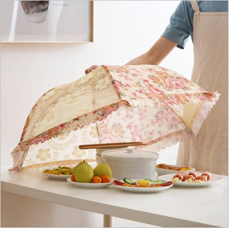 Fold Food Cover Tent Umbrella Collapsible Cake Covers Dustproof Mesh Net Insect 