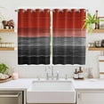 thumbnail image 2 of Red Gray Black Kitchen Curtains 72 Inch Length, Vintage Country Gradient Wooden Grain Grommet Top Bedroom Living Room Curtains, Light Filtering Cafe Curtain Drapes 2 Panels Set 104''x72'', 2 of 9