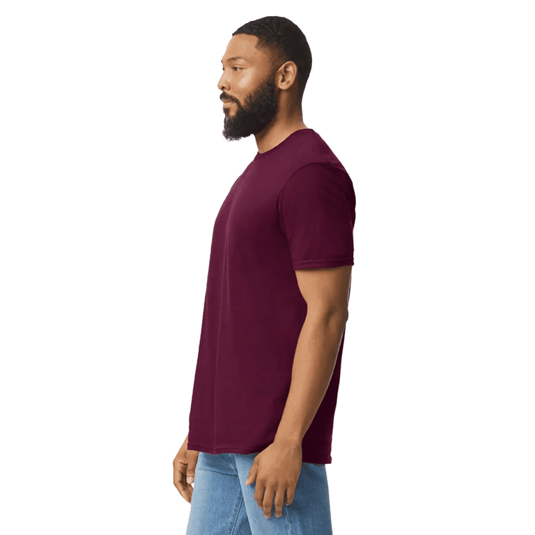 Gildan Men's Softstyle Maroon T-Shirt, 100% Cotton Short Sleeves