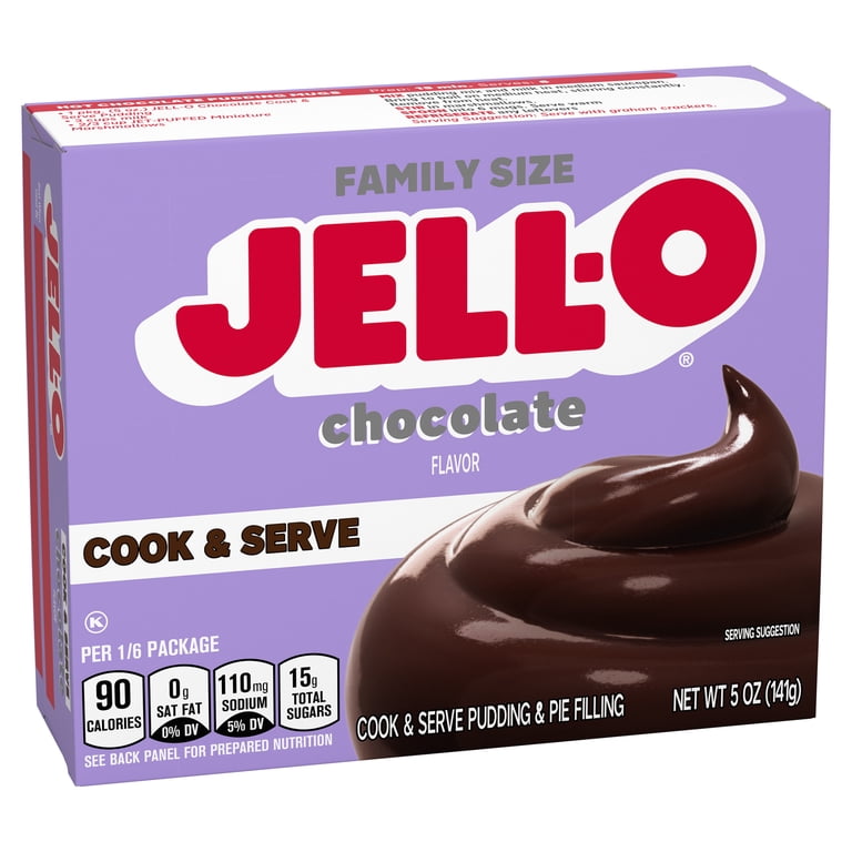 Jell-O Chocolate Pudding Mix 5 oz, Cook & Serve for Desserts and