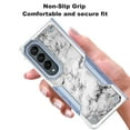 thumbnail image 3 of Samsung Galaxy Z Ford 4 Case, Rosebono Hybrid Dual Layer Graphic Design Pattern Heavy Duty Protection Case For Samsung Galaxy Z Ford 4 (White Marble), 3 of 4