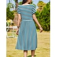 thumbnail image 6 of Zeagoo Floral Casual Dresses Modest Tshirt Dress Aline Midi Dress Floral Boho Sundress with Pockets Cotton Ladies Summer Dress Travel Dress Holiday Dresses, 6 of 6