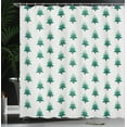 thumbnail image 3 of Ambesonne Green Xmas Shower Curtain, Ornamental Pines Snows, 69"Wx70"L, Pale Grey Dark Brown, 3 of 4