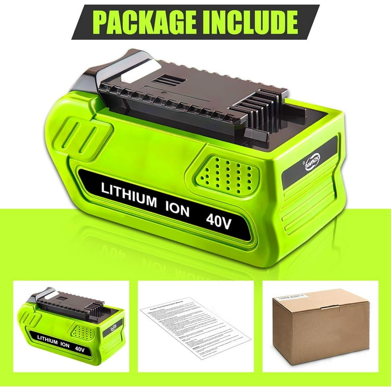 40V 6000mAh Li-ion Battery for GreenWorks 29462 40V G-MAX 29252 20202 22262  22272 BA40L210