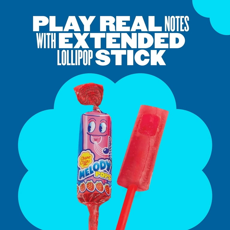 Chupa Chups Melody Pop, Whistle Lollipops, Strawberry Flavor, 30
