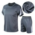 thumbnail image 2 of Trajes deportivos de manga corta para correr, Chándales de manga corta para hombre, traje deportivo para gimnasio, traje deportivo para correr para hombre, elegante y moderno, 2 of 8