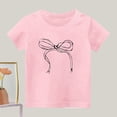 thumbnail image 2 of yillto Girls Tees Short Sleeve Cotton Casual Bow Graphic T Shirts Little Girl Summer Cute Tops, 2 of 3