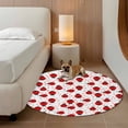 thumbnail image 3 of 3ft Washable Round Rug, Red Ladybug Non-Slip Circle Area Rug for Bedroom Bedside, Cartoon Insects Animal Love White Background Soft Indoor Floor Mat for Home Decor, 3 of 9