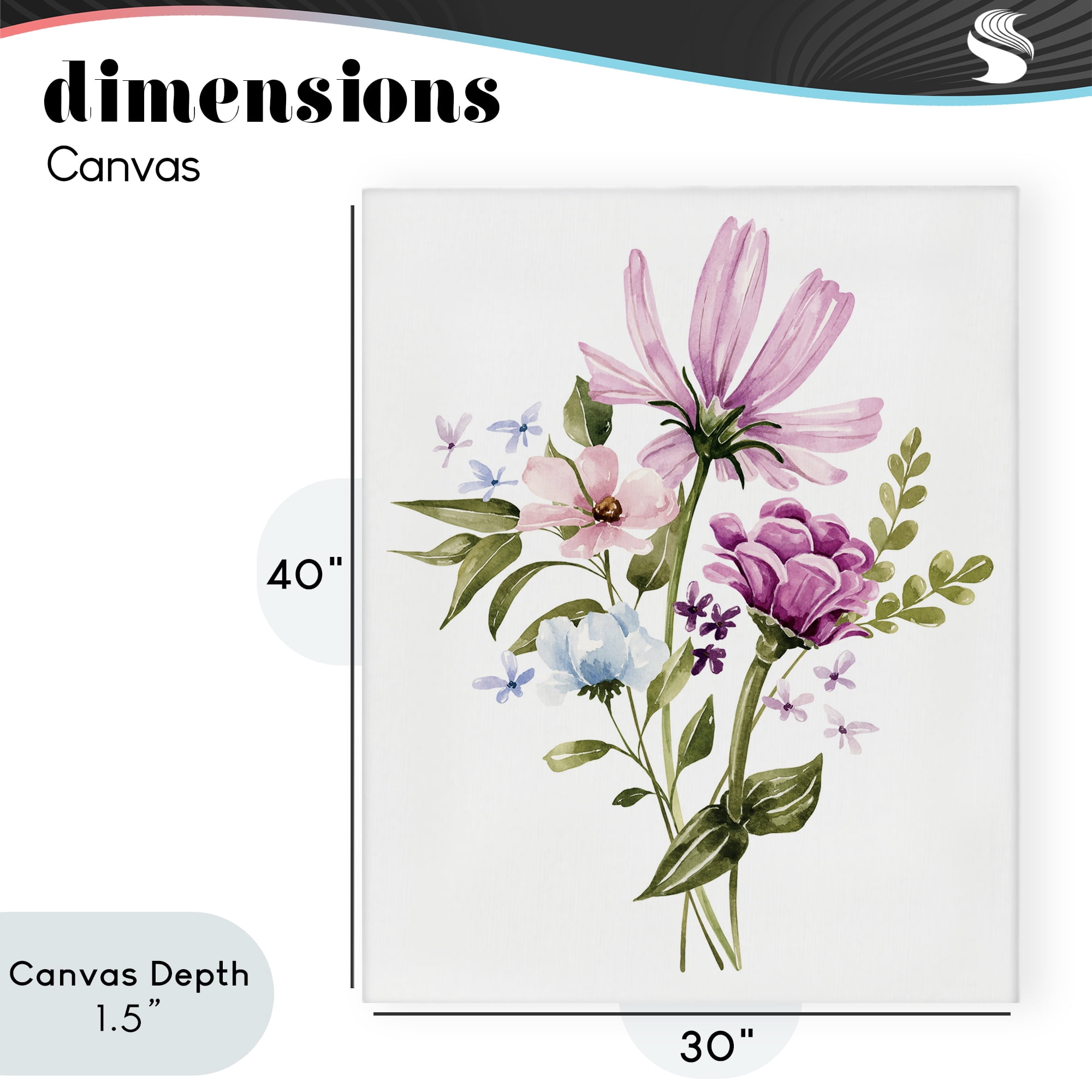 Stupell Industries Wildflower Fields Floral Bundle Canvas Wall Art, design by Bethany Sandoval